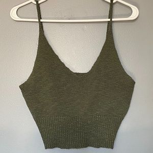 Green Knitted Tank Top